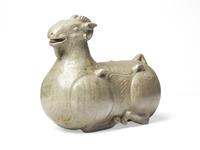 A Chinese Yueyao Style Celadon Glazed Reclining Ram