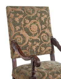 A Pair of William and Mary Style Walnut Armchairs