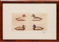 Six Framed Prints, in Four Frames: Green-Winged Teal, Artist's Proof; Goldeneye & Bluebill Decoys, edition 34/100; Black Duck, edition 28/100; together in one frame: Redhead , edition 17/100; Bluebill , edition 10/100; Pintail , Artist's Proof