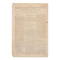 [Washington, George] Early report of a 22-year-old George Washington, printed following the skirmish at Jumonville Glen, Pennsylvania, that Ignited the French and Indian War