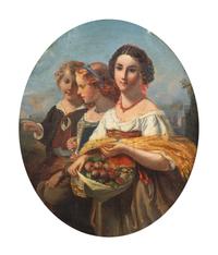 Neapolitan Women with Wheat and a Basket of Fruit