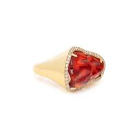 FIRE OPAL AND DIAMOND RING