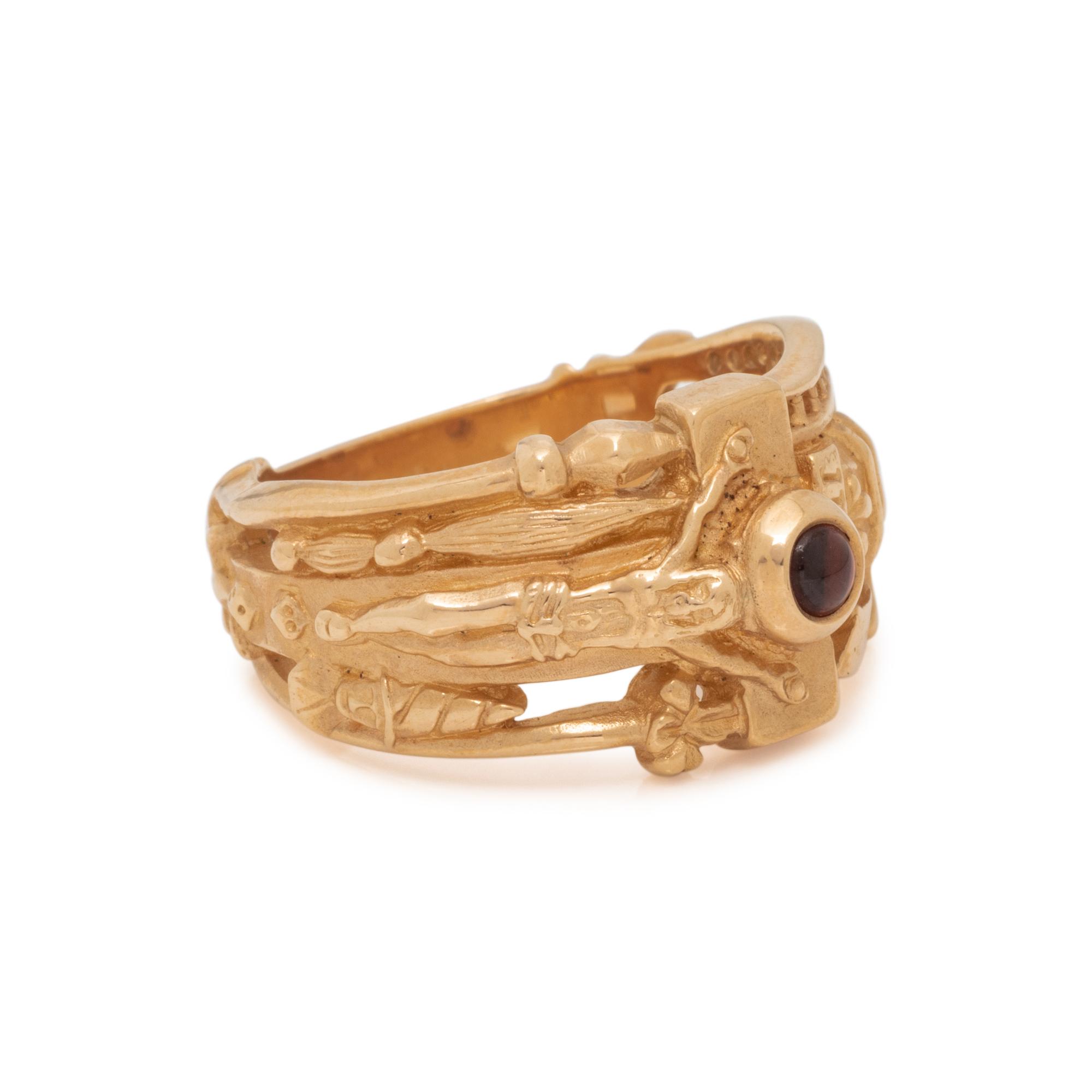 COLLECTION OF YELLOW GOLD RELIGIOUS MOTIF JEWELRY