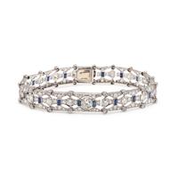 ART DECO, DIAMOND AND SYNTHETIC SAPPHIRE BRACELET