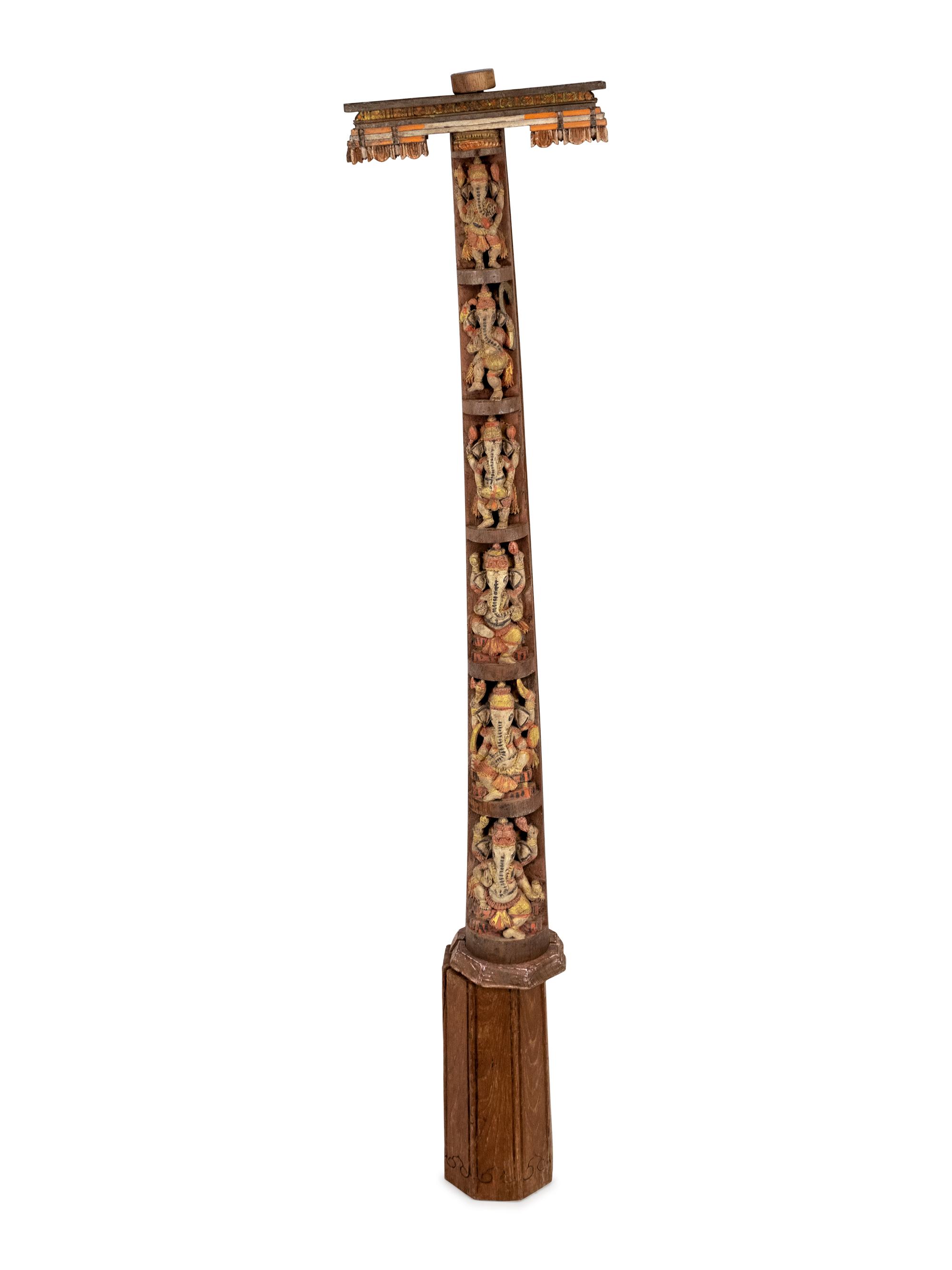 A Pair of Indian Carved and Polychromed Temple Frames — 19TH/20TH CENTURY