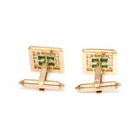 EMERALD AND DIAMOND CUFFLINKS