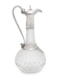 A Victorian Silver-Plate and Cut Glass Presentation Claret Jug of Rowing Interest