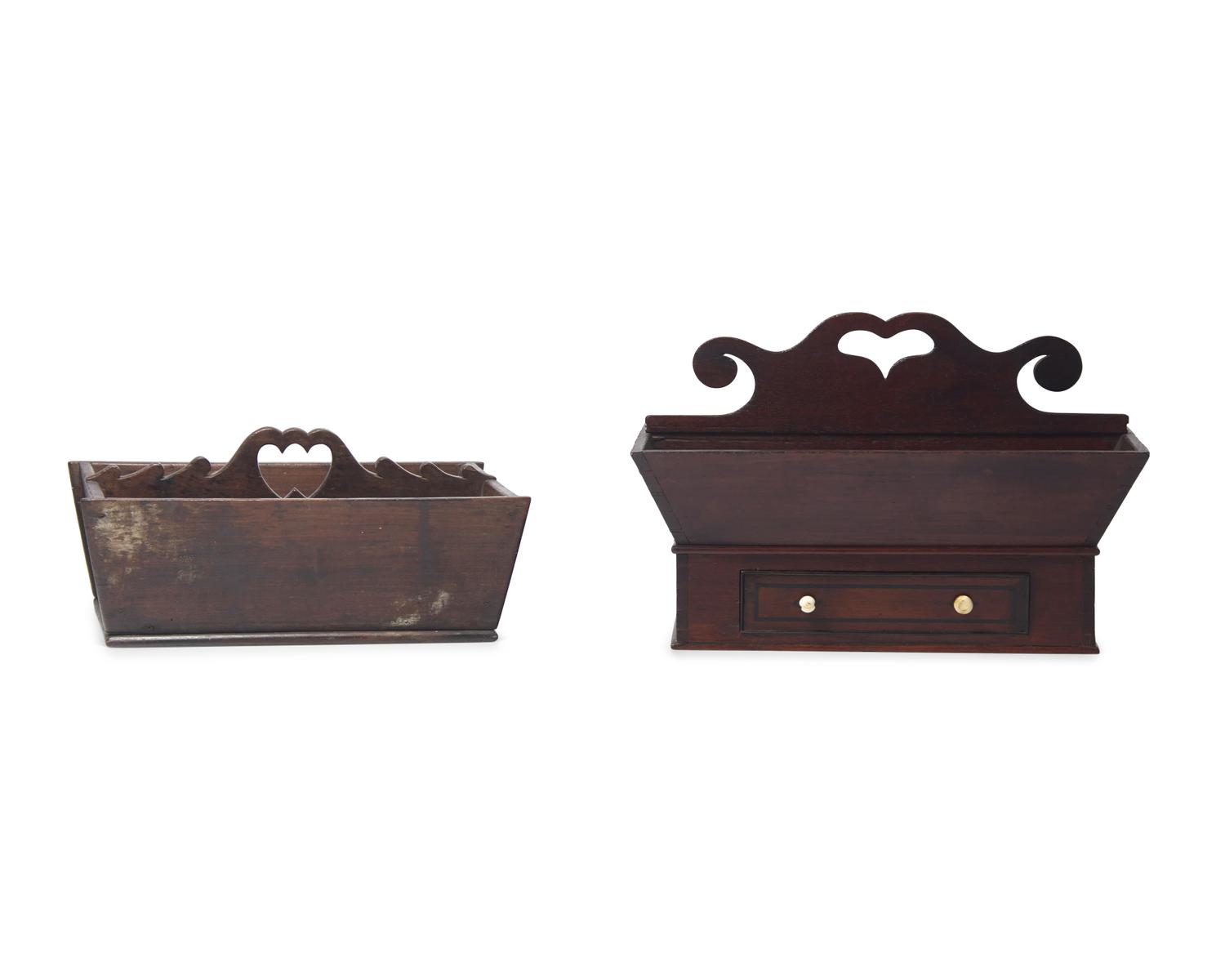 Two Walnut Cutlery Boxes