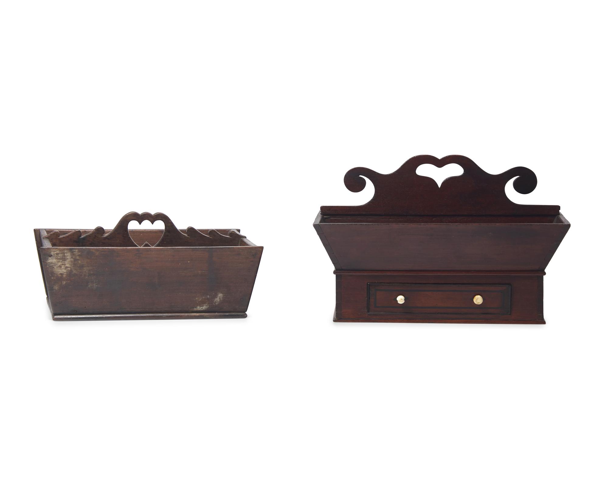 Two Walnut Cutlery Boxes