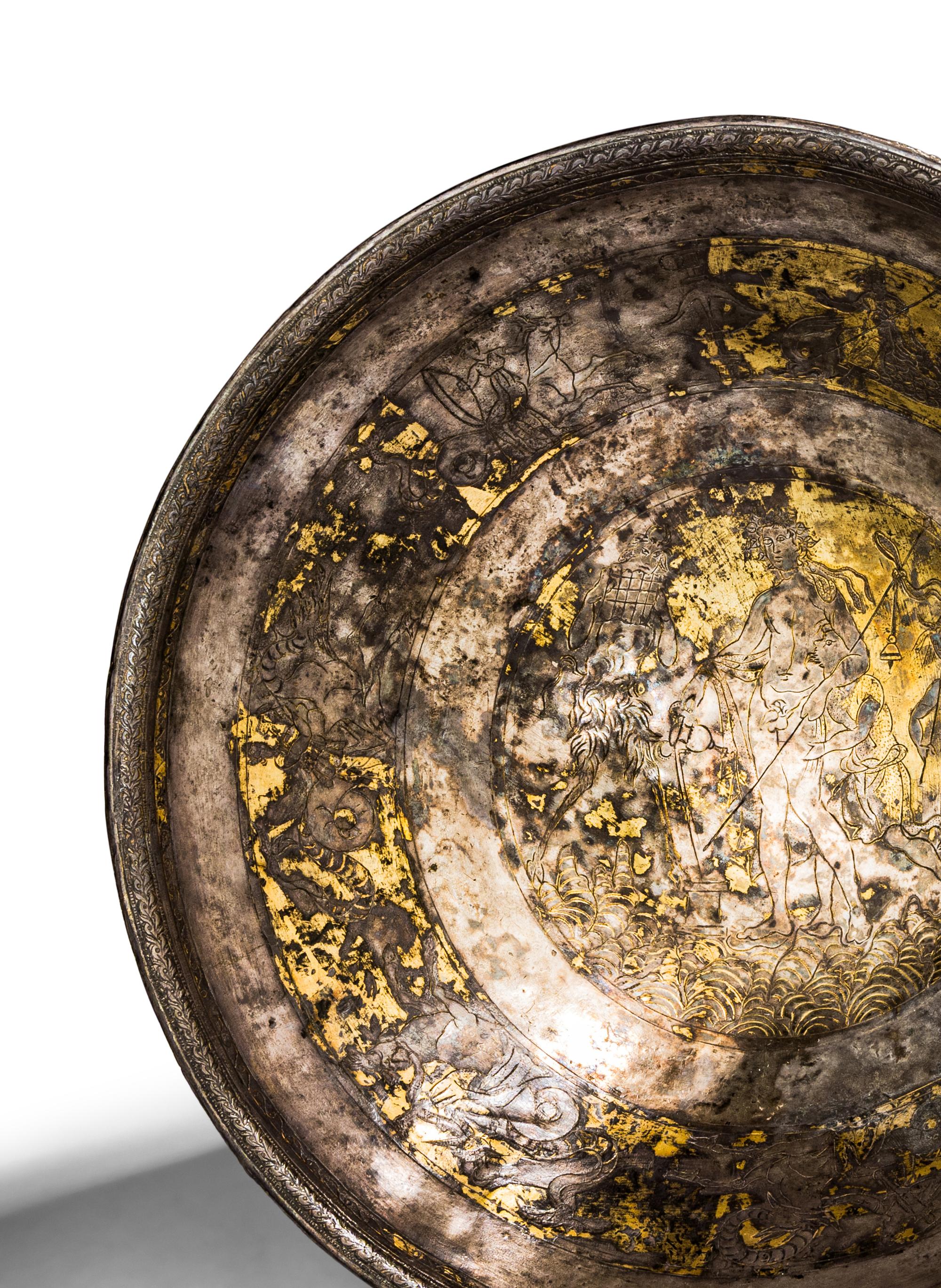 A Hellenistic Gilt-Silver Cup with Dionysos and Marine Thiasos