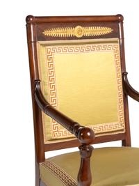 A Restauration Gilt Bronze Mounted Mahogany Three-Piece Seating Suite