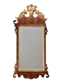 A George III Parcel Gilt and Carved Mahogany Mirror