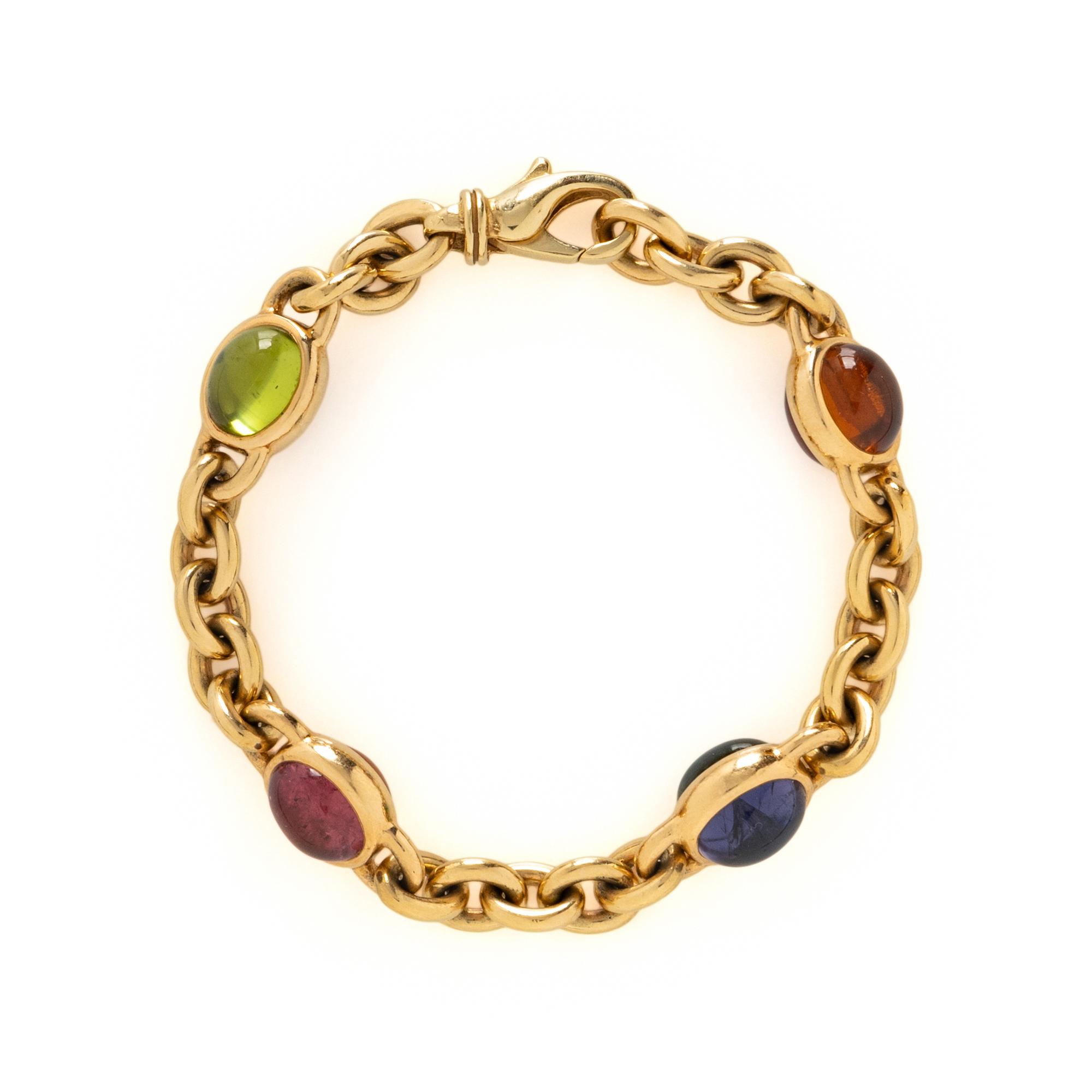 TIFFANY & CO., YELLOW GOLD AND MULTIGEM BRACELET
