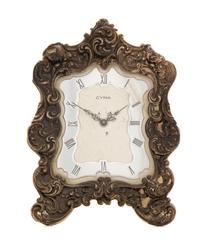 An American Silver Mounted Swiss Desk Clock, Case by Gorham Mfg. Co., Providence, RI, 20th Century, with works by Cyma, having an elong
