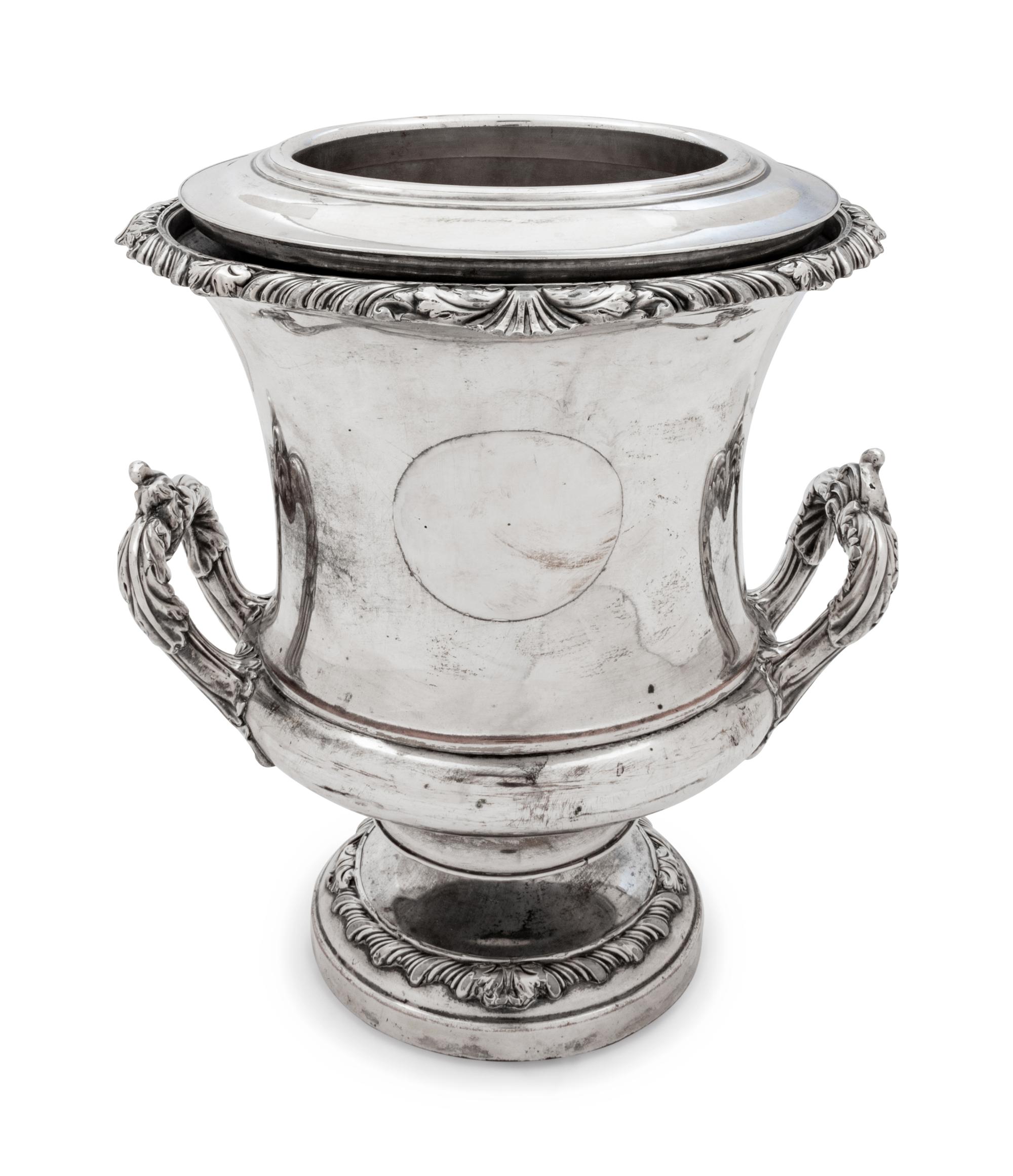 An English Silver-Plate Wine Cooler