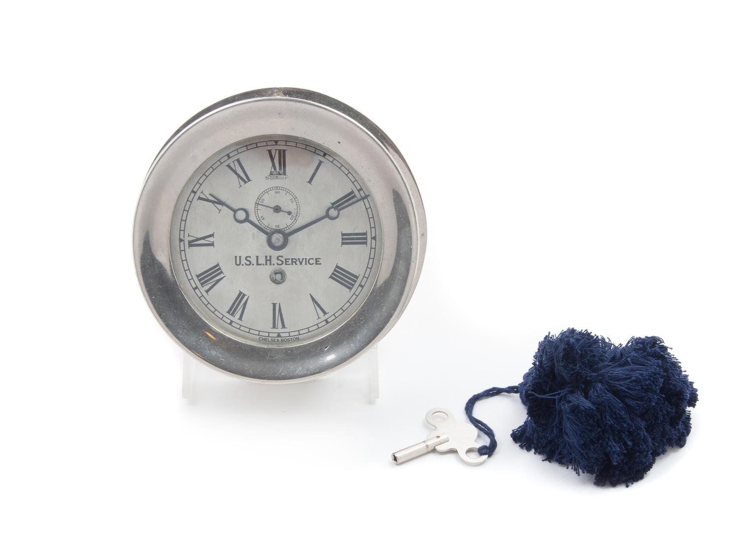 A Chelsea U.S. Lighthouse Service Clock Diameter 5 3/4 inches.