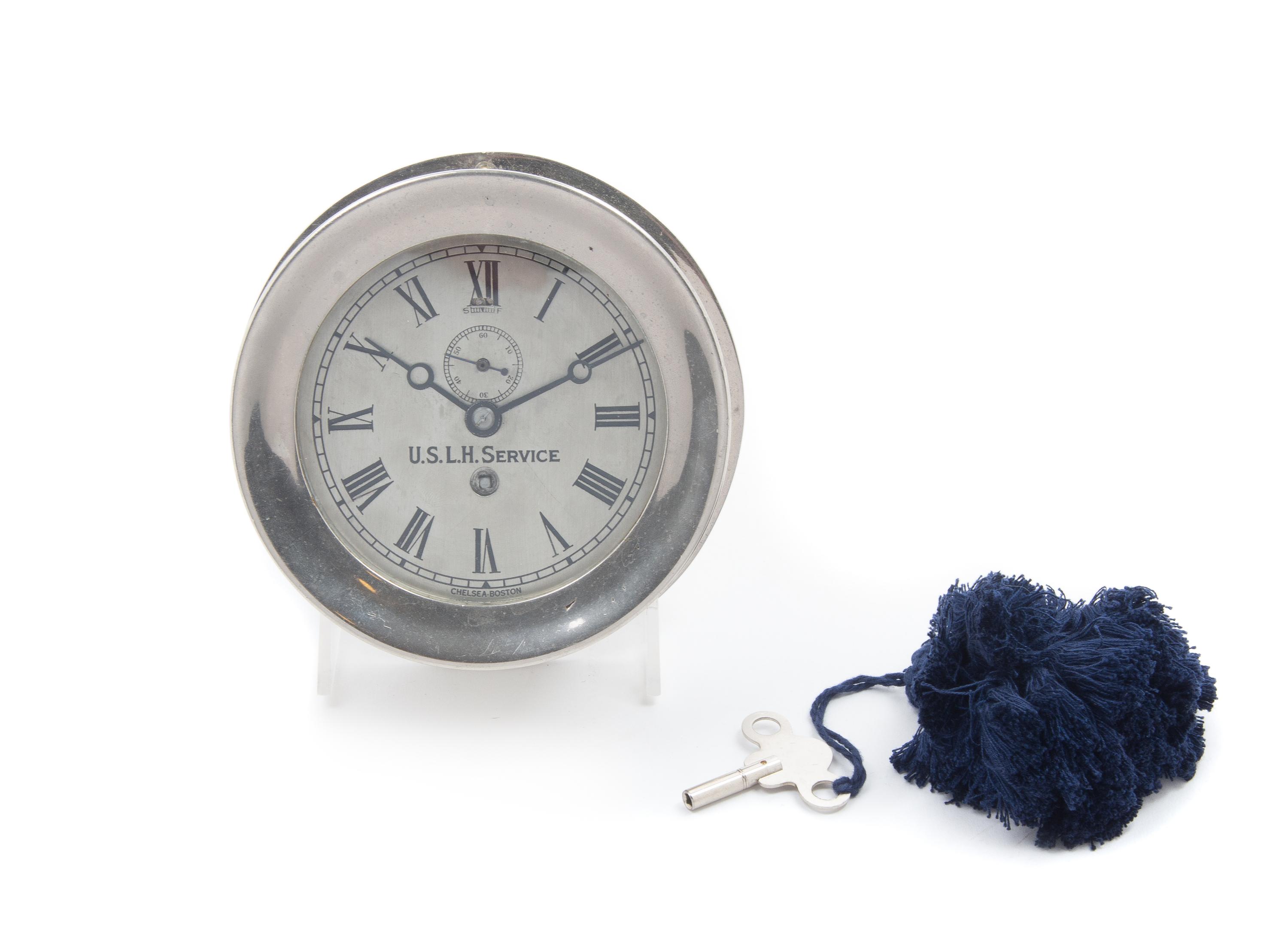 A Chelsea U.S. Lighthouse Service Clock Diameter 5 3/4 inches.