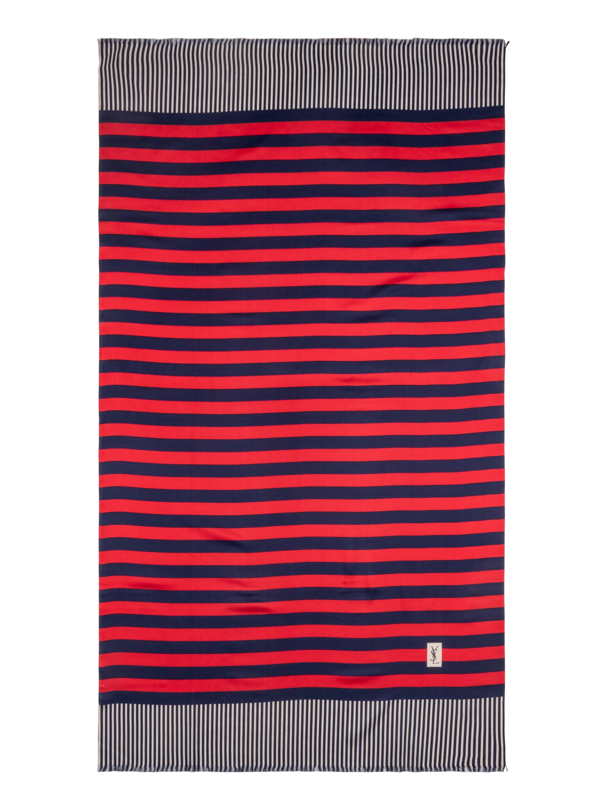 Two Gucci Scarves and Three Yves Saint Laurent Scarves