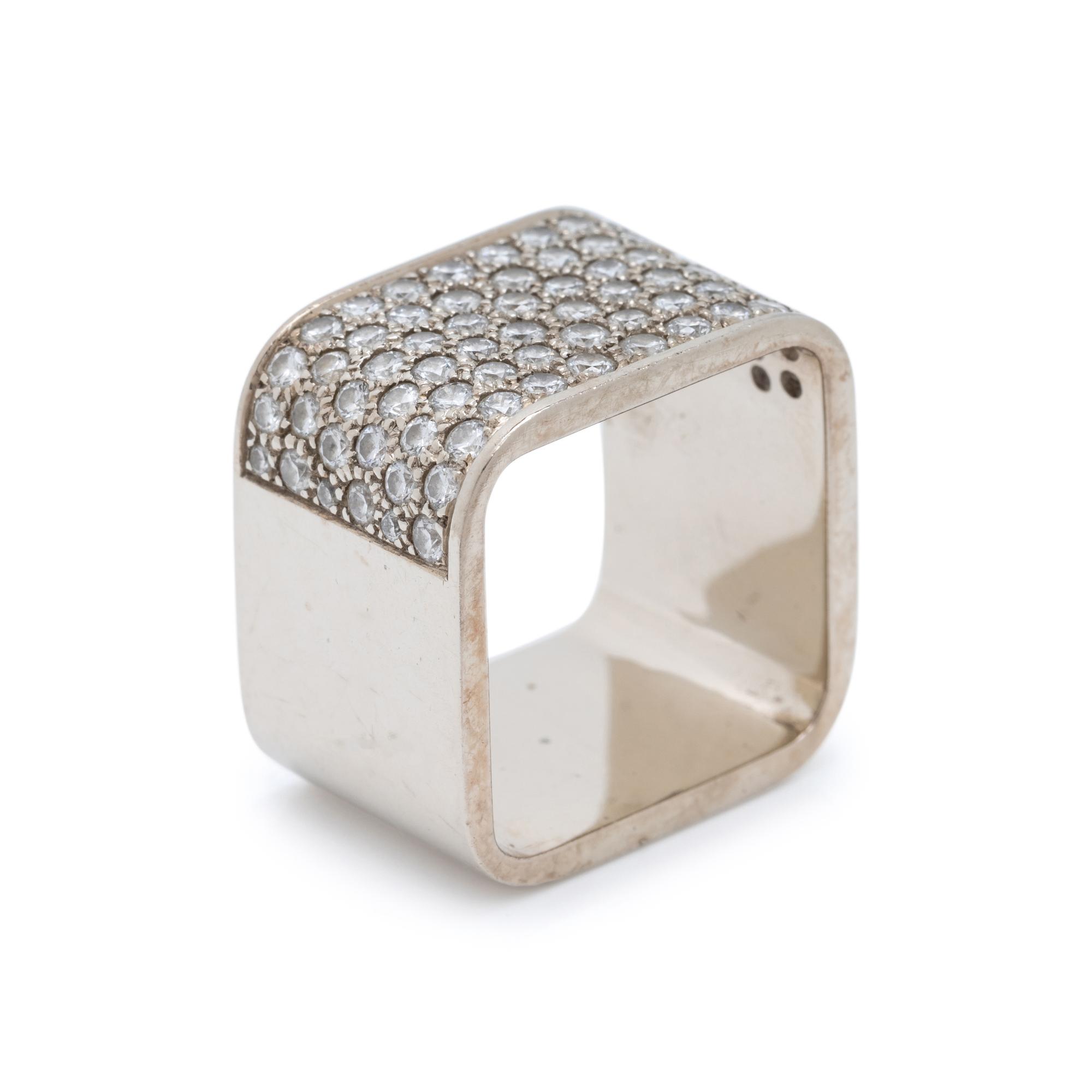 GABRIEL OFIESH, WHITE GOLD AND DIAMOND BAND