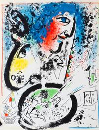 CHAGALL, MARC. Chagall Lithographe I-IV and VI. Monte Carlo; NY, 1960-1986. With 28 original lithographs.