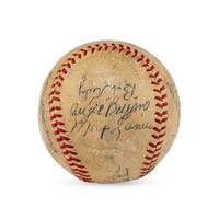 A Circa 1945 Multi Signed Autograph Baseball Featuring Stan Musial, Additional St. Louis Cardinals and Players from Other Teams