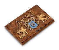 A Russian Silver, Enamel and Jewel Mounted Birch Cigarette Case