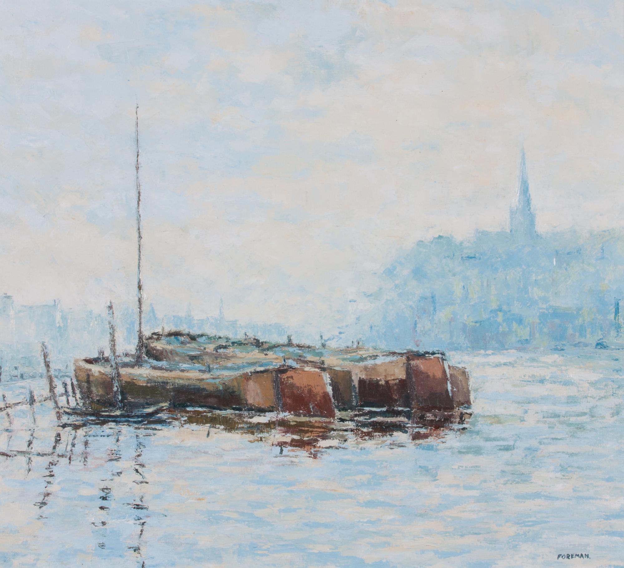 William Foreman, (British, b. 1939), River Scene with Boats