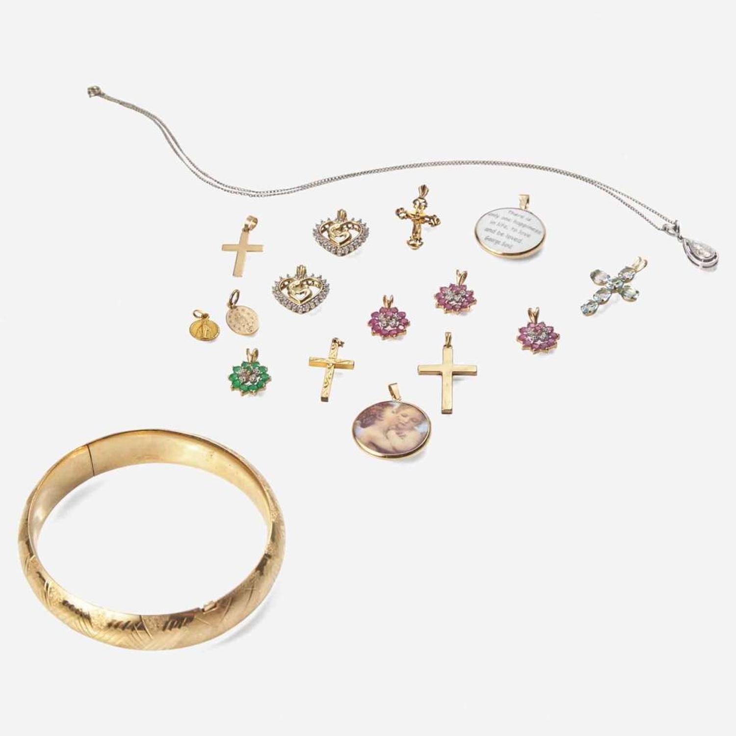 A Collection of 10K Gold Jewelry