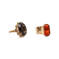 TWO GEMSTONE RINGS
