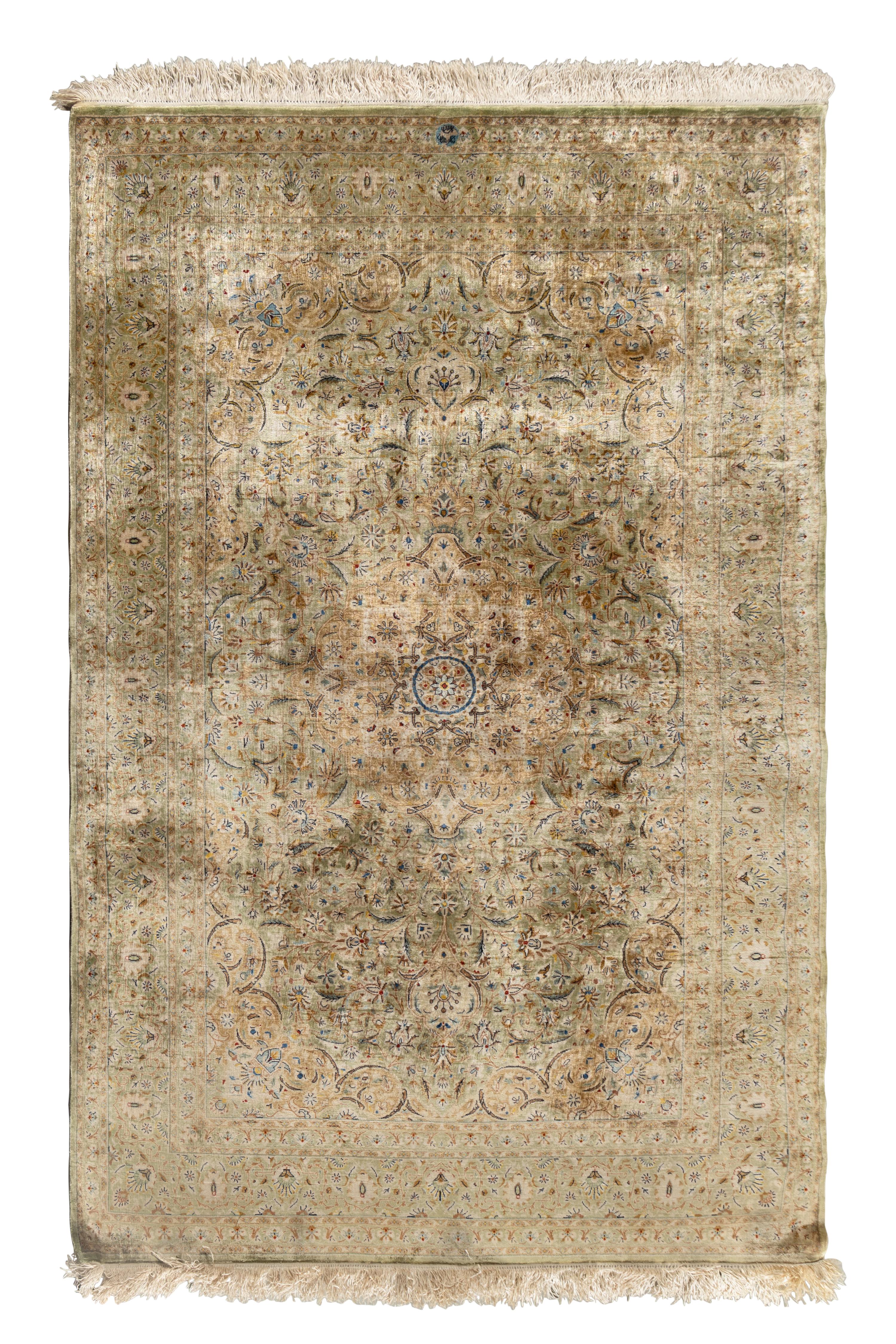 A Qom Silk Rug
