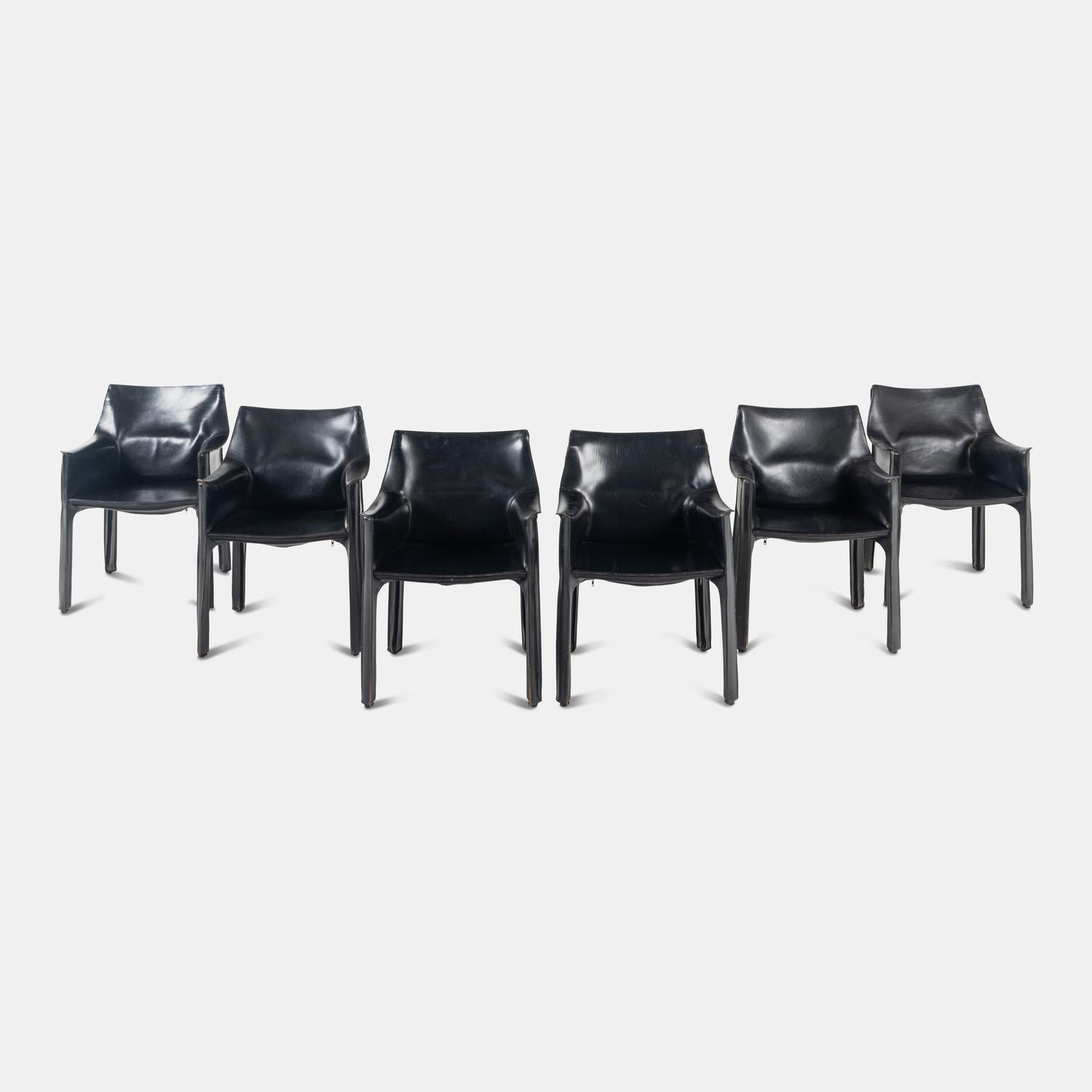 Set of Six Cab Dining Chairs, c. 1976 Cassina, Italy
