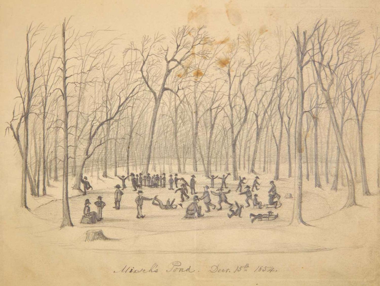 A Nazareth Hall sketchbook Nazareth, PA, dated November 18, 1854 to May 1855