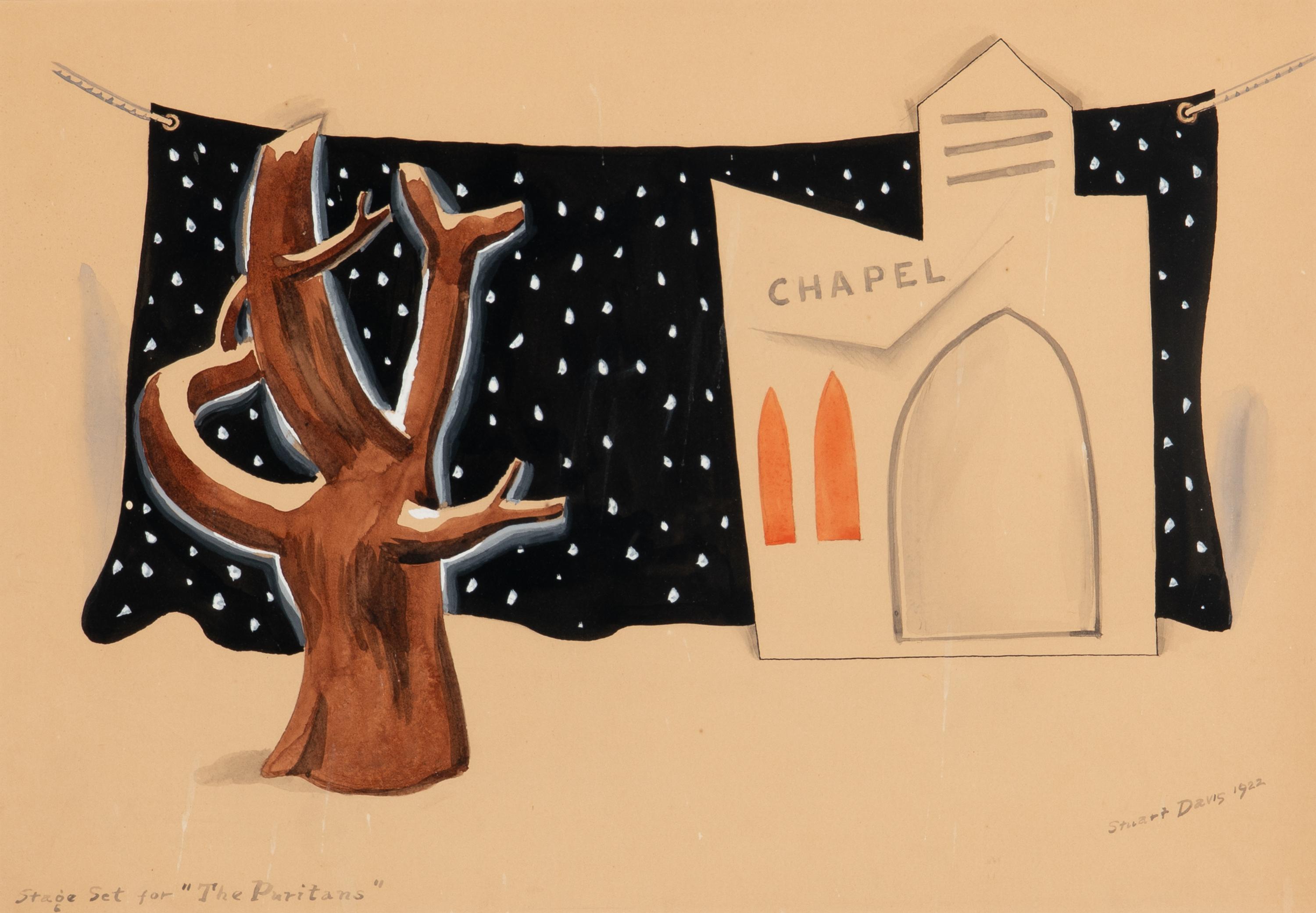 Stuart Davis (American, 1892-1964) — Stage Set for "The Puritans," 1922