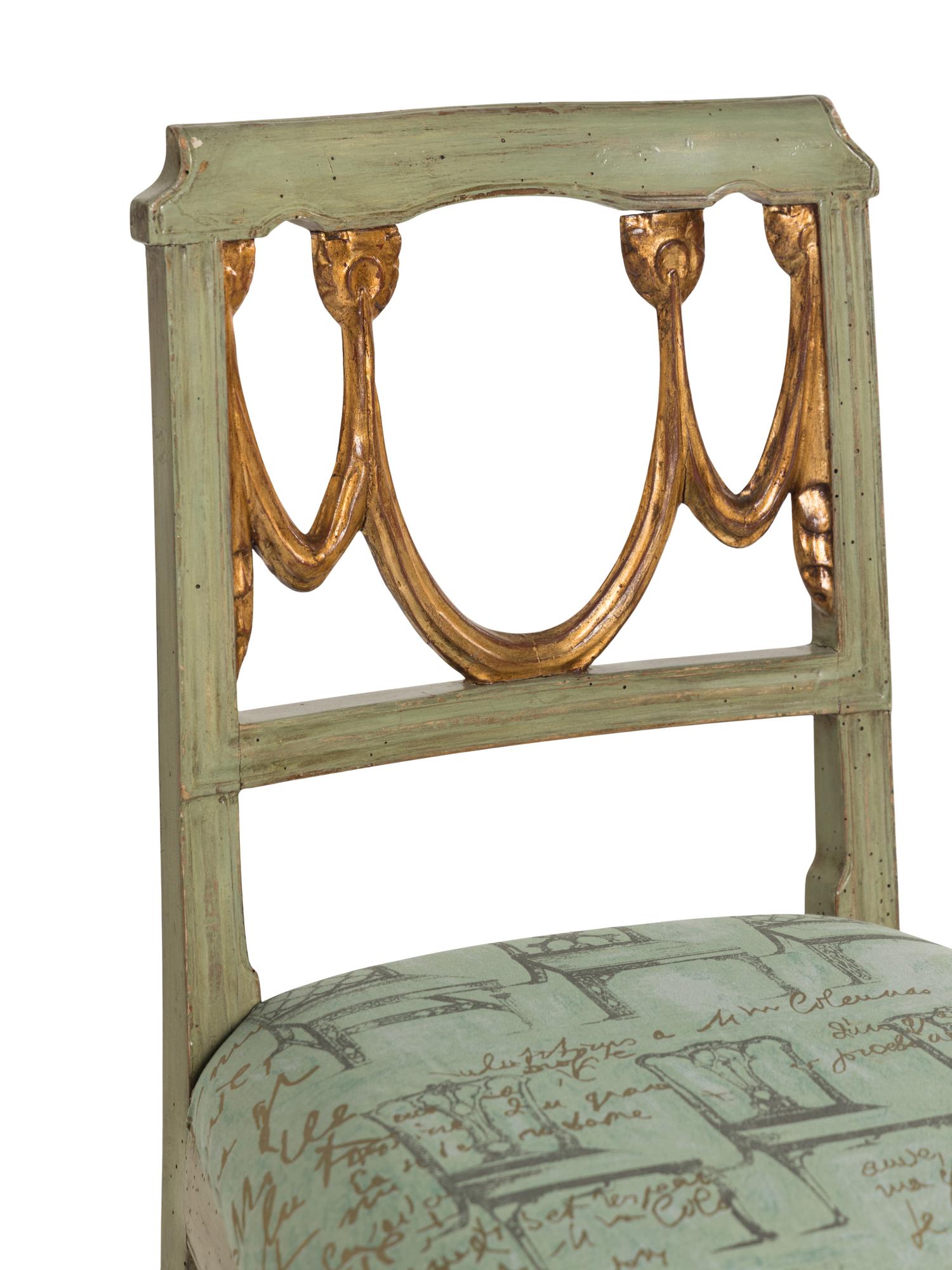 An Italian Painted and Parcel-Gilt Side Chair