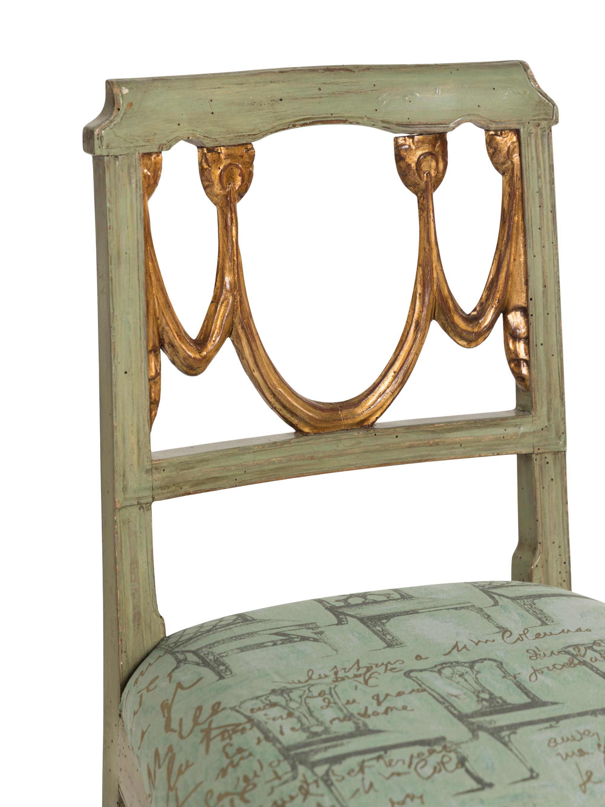 An Italian Painted and Parcel-Gilt Side Chair