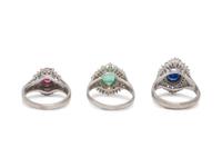 COLLECTION OF DIAMOND AND GEMSTONE RINGS