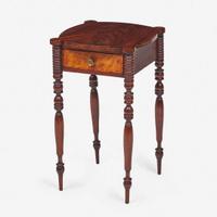 A late Federal figured mahogany and maple work table New England, circa 1810
