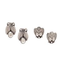 GEORG JENSEN, COLLECTION OF STERLING SILVER EARCLIPS