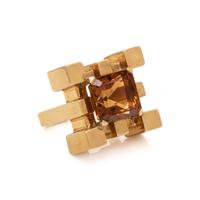 ALDO CIPULLO, CITRINE AND YELLOW GOLD RING