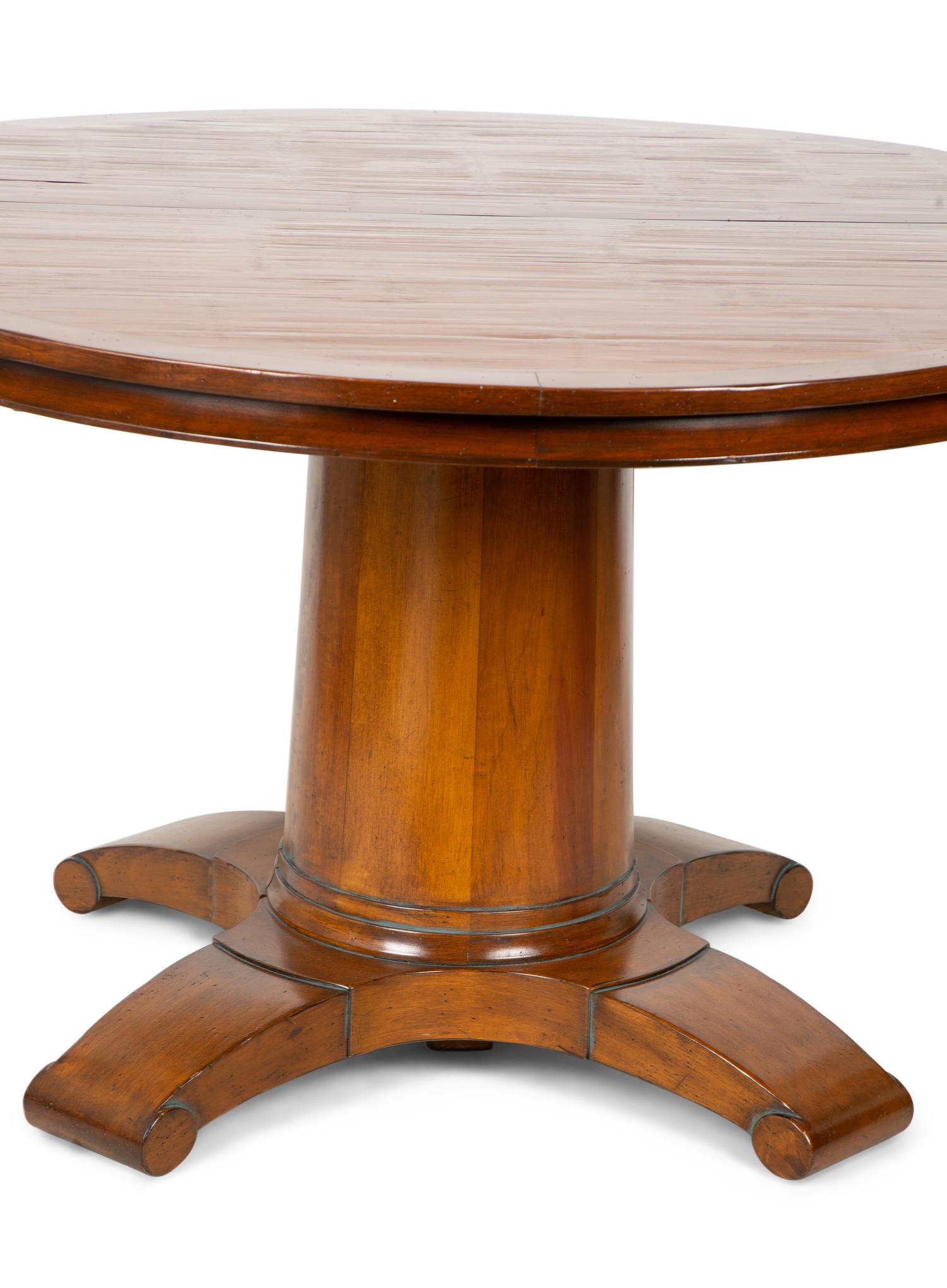 French Empire Style Fruitwood Dining Table With Opium Mat Inset Top — 20TH CENTURY
