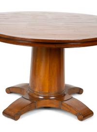 French Empire Style Fruitwood Dining Table With Opium Mat Inset Top — 20TH CENTURY
