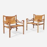 Arne Norell (Swedish, 1917-1971) Pair of Sirocco "Safari" Chairs, Norell Möbel AB, Sweden, circa 1970