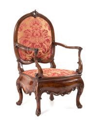 An Italian Walnut Armchair Height 43 1/2 inches. — 19TH CENTURY