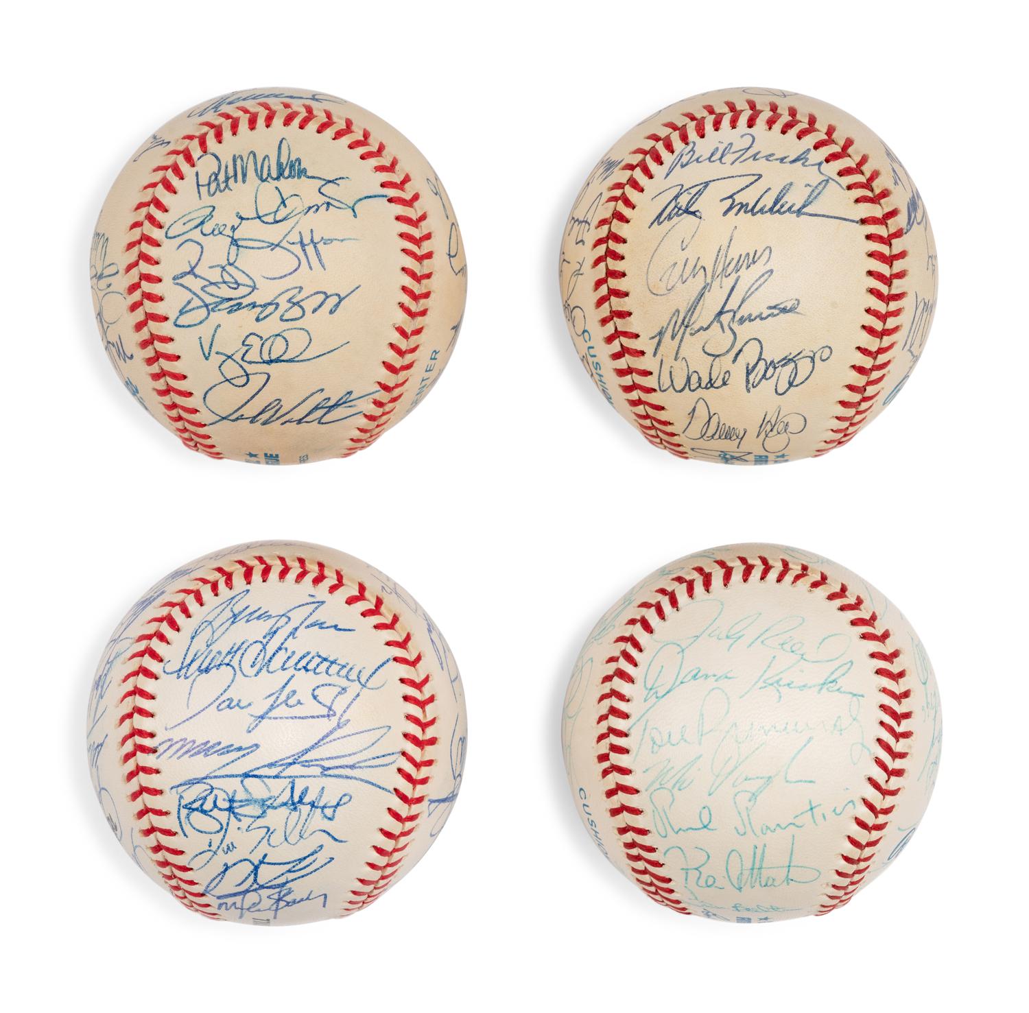 A Large Group of Assorted 1950s-2000s Boston Red Sox Team Signed Autograph Baseballs