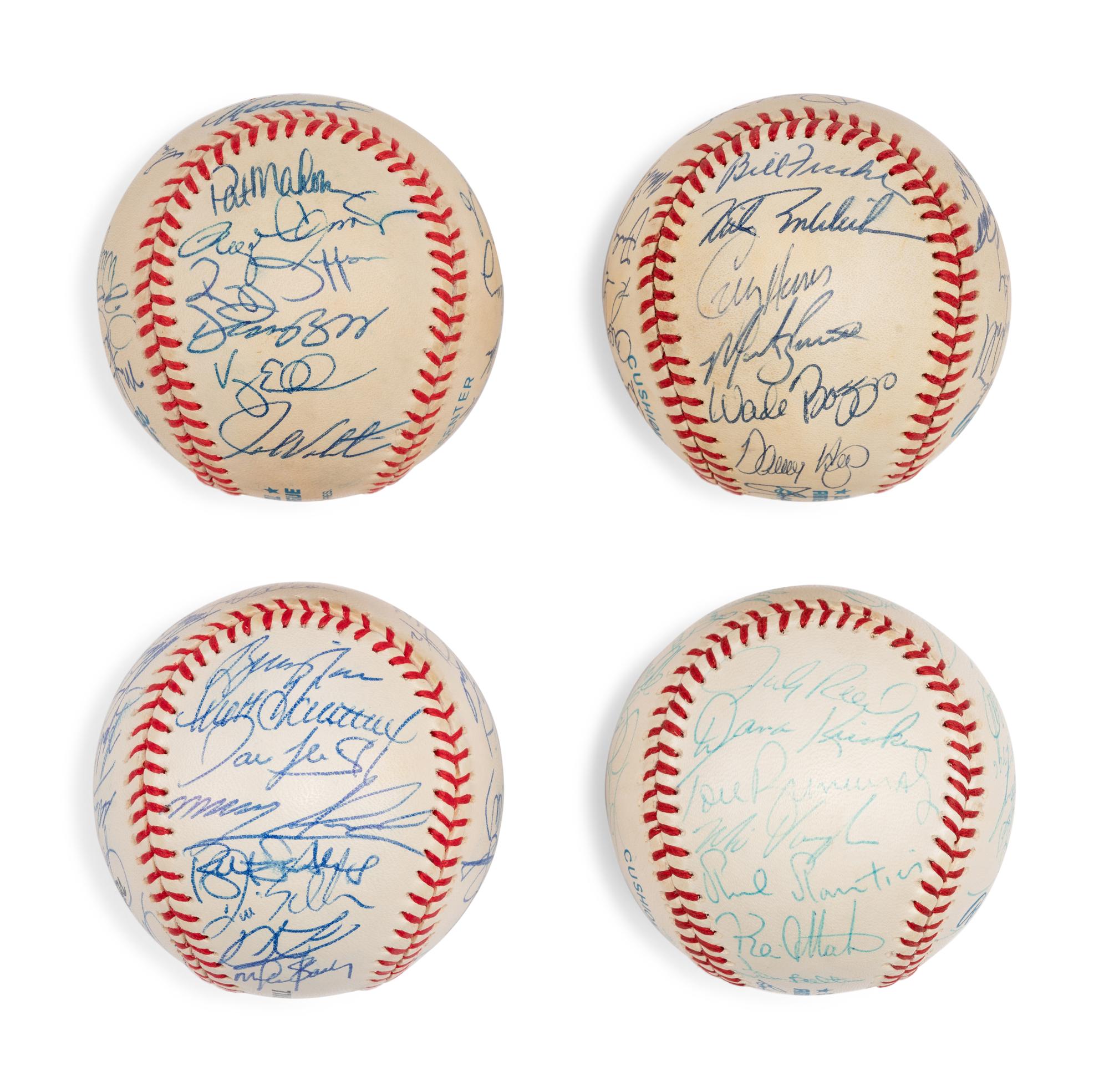 A Large Group of Assorted 1950s-2000s Boston Red Sox Team Signed Autograph Baseballs