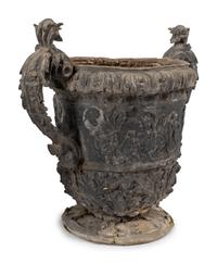 A Pair of Cast Metal Planters