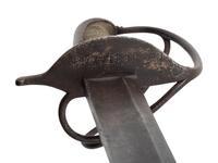 [MILITARIA]. 2 swords, incl. early 19th century iron-hilted short sword.