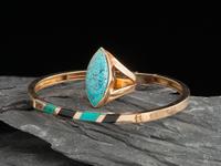 Southwestern-style 14K Gold Ring and Bangle Bracelet
