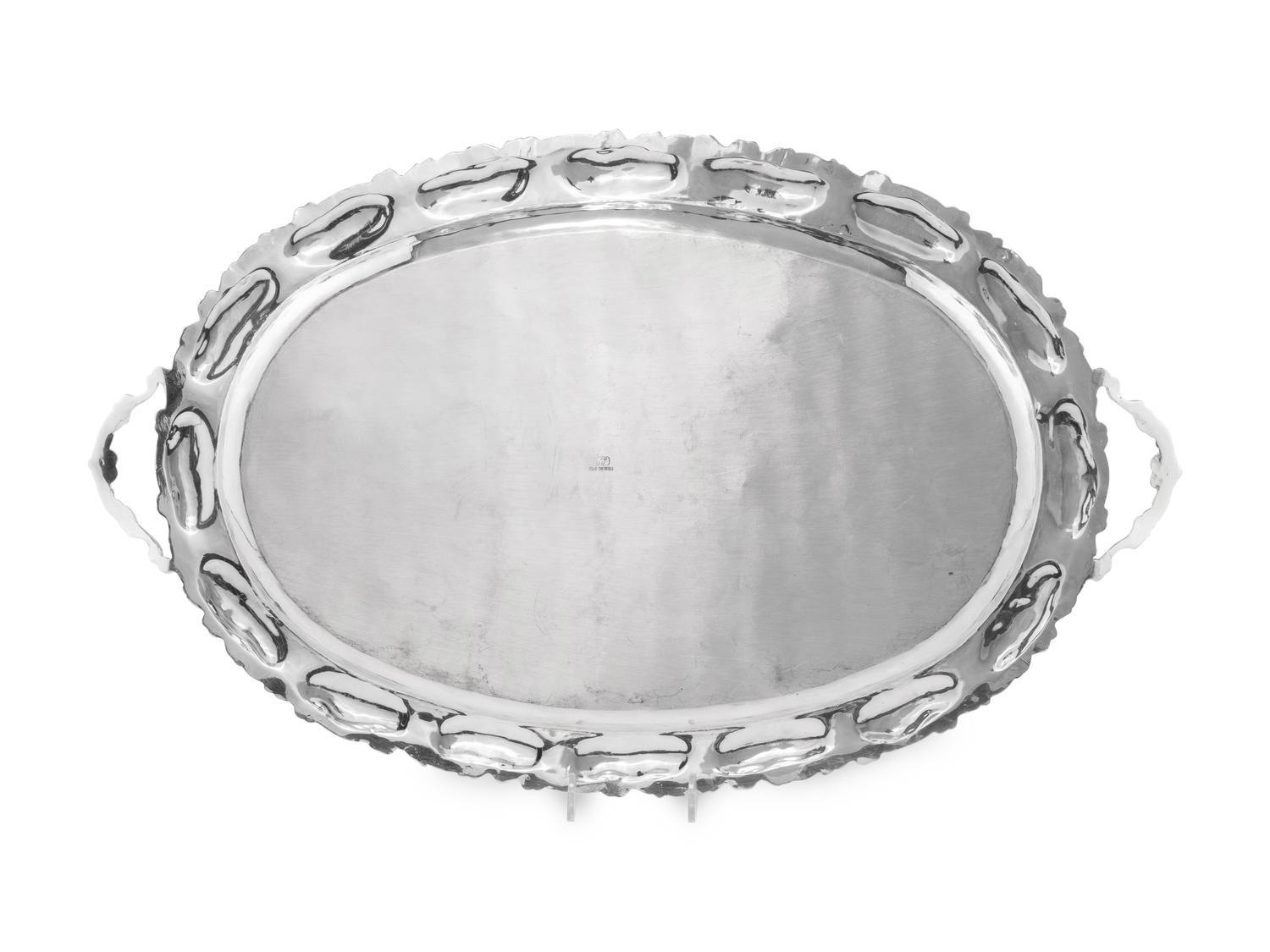 A Mexican Silver Serving Tray