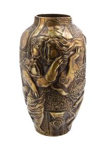 A Spanish Bronze Vase, Sunol Alvar (Spanish, b. 1935), Height 19 inches.